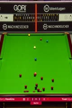 斯诺克德国大师赛半决赛袁思俊2-6巴里·霍金斯20250202